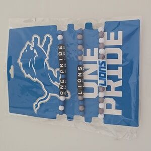 Detroit Lions Beaded Bracelets - Blue, White and Gray - OS